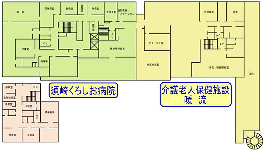 須崎くろしお病院・健診センター・介護老人保健施設暖流　４階